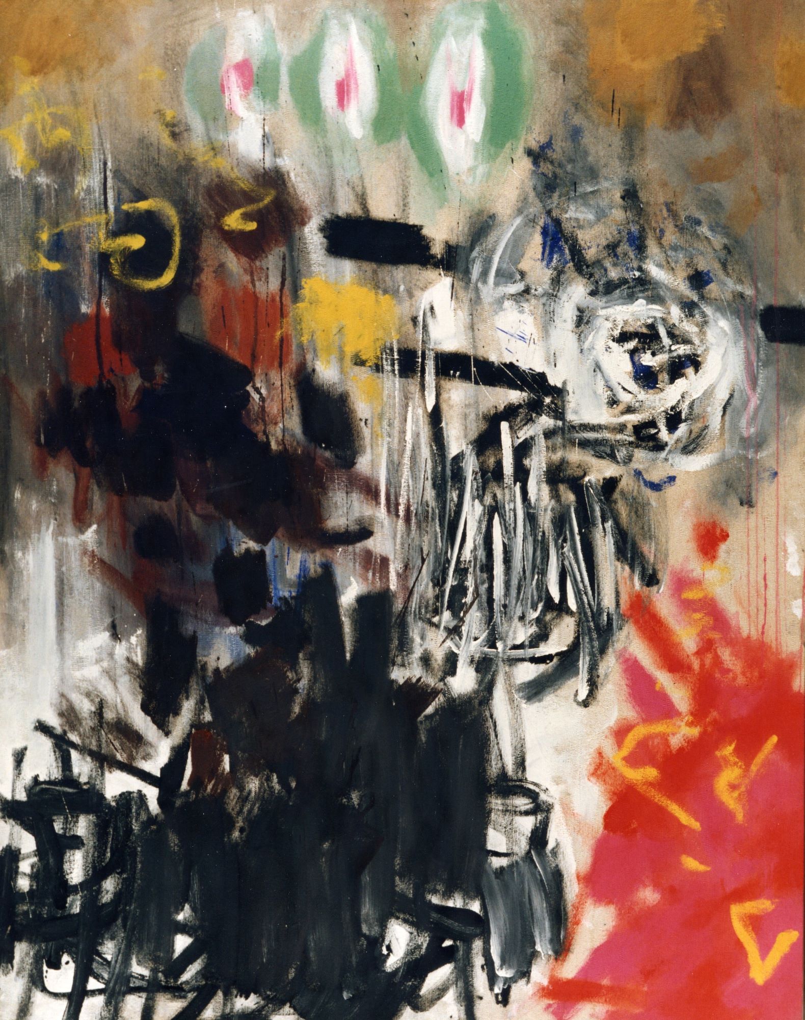 1953 - Figure cromatiche, tempera su faesite, 170x130 cm