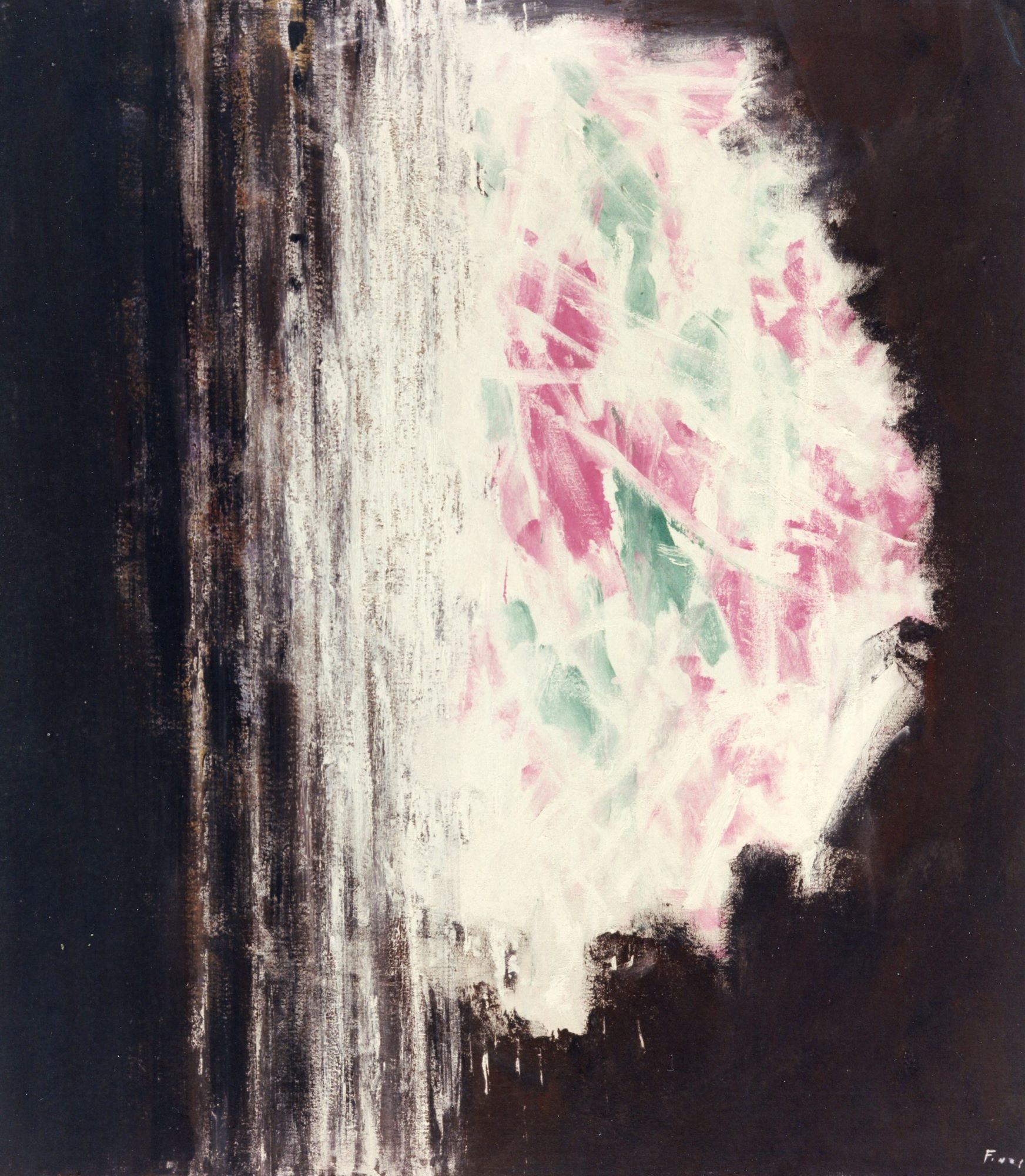1955 - Figura cromatica, tempera su faesite, 128x115 cm